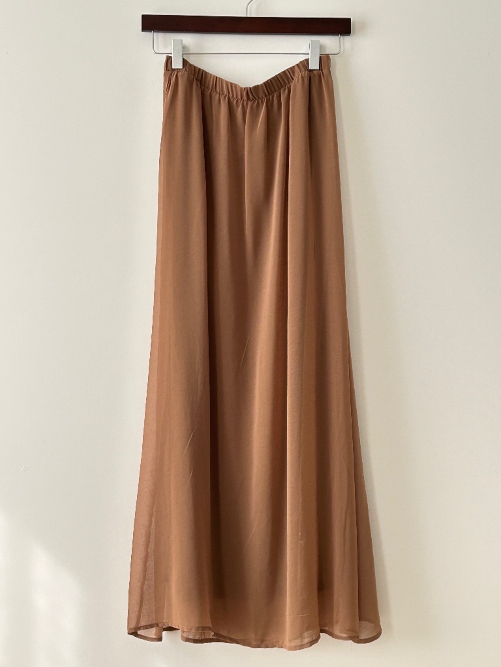 Forever 21 Golden Tan Chiffon Maxi Skirt